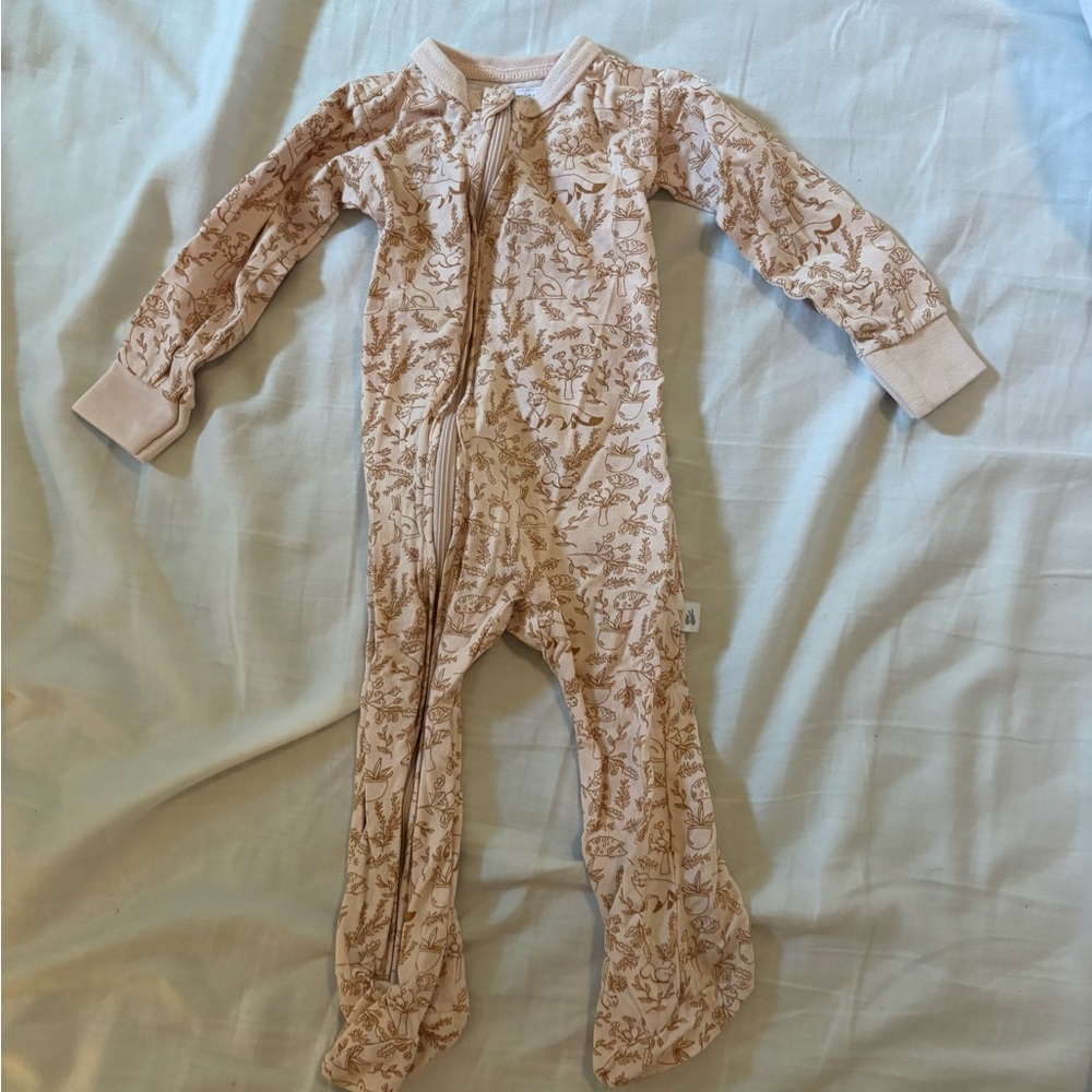 Kids One Piece Pajamas - Beige Animal Print